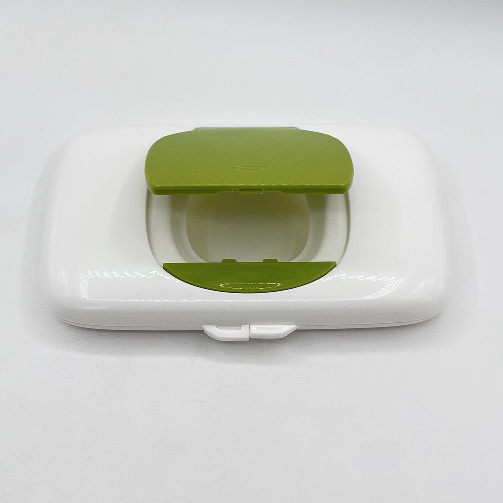 OXO Tot On-the-Go Wipes Dispenser Green EUC Travel Baby Diaper Bag Stroller